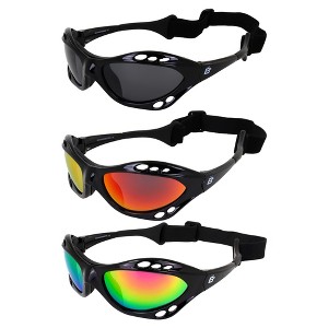 3 Pairs of Birdz Eyewear Seahawk Safety Goggles with Smoke, Red Mirror, Pink Mirror Lenses - 1 of 4