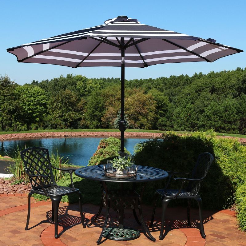 Sunnydaze Outdoor Aluminum Patio Umbrella with Solar LED Lights, Tilt, and Crank - 9', 4 of 15