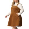 Agnes Orinda Women's Plus Size Corduroy Pinafore Side Pocket Short Adjustable Strap A-Line Dresses - 2 of 4