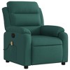 vidaXL Massage Recliner Chair Dark Green Fabric - Manual Push Back With Massage - 4 of 4