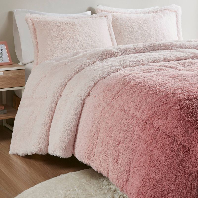  Intelligent Design Leena Shaggy Long Faux Fur Comforter Mini Set, 5 of 11
