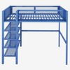 Full Size Metal Loft Bed with 4-Tier Shelves and Storage - 3 of 4