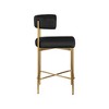 Meridian Furniture,Rivage Black Durable Linen Textured Fabric Stool, Set of 2 - 4 of 4