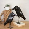 Antique Black Iron Crows 14"H – Rustic Handcrafted Fall Figures, Set of Two by Kalalou - 3 of 3