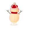 Everstar 28'' UL POP UP FLUFFY SNOWMAN SCULPTURE, Red - 4 of 4