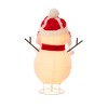 Everstar 28'' UL POP UP FLUFFY SNOWMAN SCULPTURE, Red - image 4 of 4