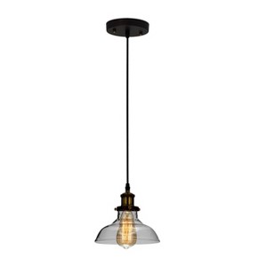 Chloe Lighting Cadman Industrial 1 Light Oil Rubbed Bronze Ceiling Pendant 8" Wide - 1 of 3