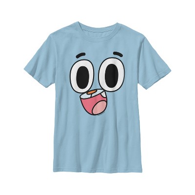 Boy S The Amazing World Of Gumball Gumball Face Costume T Shirt Target - marshmallow rainbow face t shirt roblox