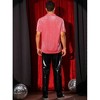 INSPIRE CHIC Men's Short Sleeve Disco Glitter Metallic Polo Shirt - 3 of 4