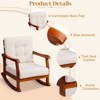 Karl Home | Brown Fir Wooden Rocking Chair With Removable Beige Cushion - 4 of 4