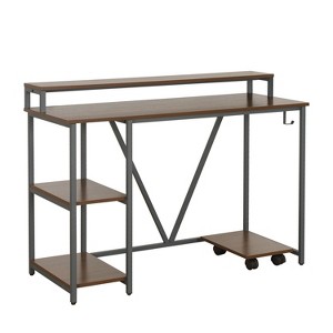 NicBex 46.5 Inch Computer Home Office Desk with Mobile CPU Caddy and Open Shelves - 1 of 4