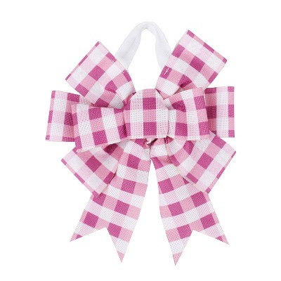 Pink Plaid Door Tag Bow