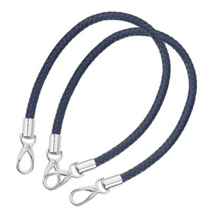 Unique Bargains PU Leather Braided Replacement Metal Buckles Purse Strap 2 Pcs - 1 of 4