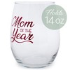 Elanze Designs Mom Of The Year 14 Ounce Black Stemless Wine Glass Tumbler - 2 of 2