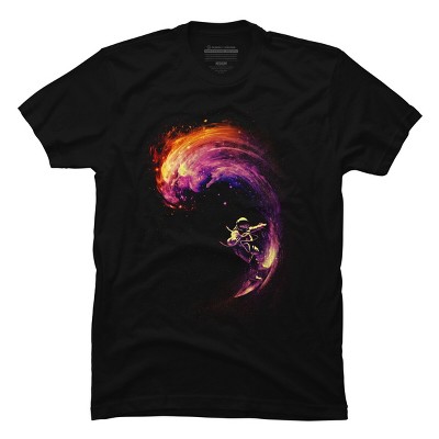 Men's Design By Humans Space Surfing By nicebleed T-Shirt