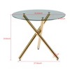 Cross Leg Modern Dining Table, with Round or Square Table Top, Pedestal Dining Table, End Table Leisure Coffee Table - 2 of 4