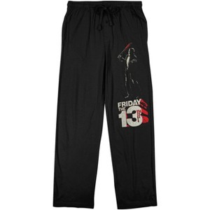 Friday the 13th 13 Logo Men's Black Graphic Sleep Pajama Pants - 1 of 4