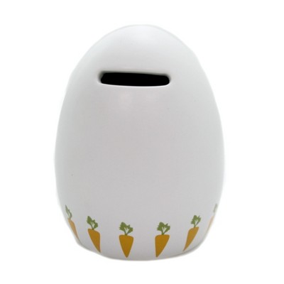 Bank 4.0" Spring Egg White Bank Easter Carrots  -  Decorative Banks