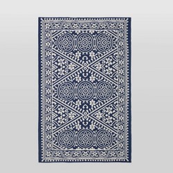 7' X 10' Medallion Outdoor Rug Navy - Threshold™ : Target
