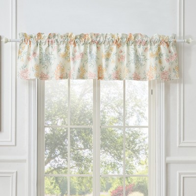 Chloe Pastel Floral Light-Filtering Rod Pocket Valance, 84 W x 16 L