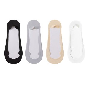 Anna-Kaci Women's Ultra Low Cut No Show Socks with Anti-Slip Silicone Grip and Seamless Toe Protection 4-Pack - 1 of 4