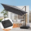 Pellebant 10'x 13' Patio Cantilever Umbrella Heavy Duty Base Set High-Strength Aluminum Pole with 360Rotation 5 Heights Adjustable - 2 of 4