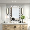 FURNIinspire Decorative Wall Mirrors Modern Mirror Wall Decor, Solid Wood Wavy Rectangle Mirror Or Bathroom, Bedroom, Black, 28"*39.8" - 2 of 4