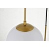 Elegant Lighting Baxter 3 Lights Brass Pendant With Frosted White Glass - 4 of 4