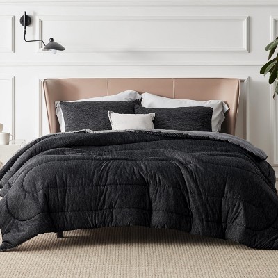 Bedsure 3-Piece Cooling & Warm Reversible Bed Set – Soft & Breathable Bedding for All Seasons, Charcoal Black, King Size (102"x90") — фото 2