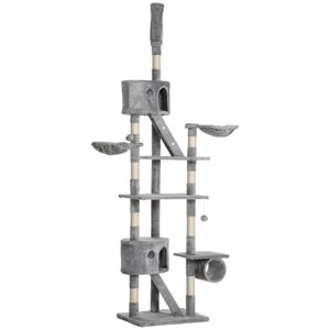 TopComfy Pet Tower Height Adjustable Cat Tree Climbing Tower Durable Sisal Scratching Post Condo Pet Furniture for Cats, Gray, 23.6"*17.7"*102.4" - 1 of 4