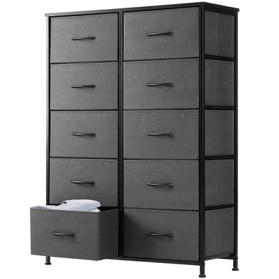 AZL1 Life Concept Utility Storage Drawers Stylish and Functional Storage, 10 Drawer Dresser for Nursery, Closet, Entryway, Gray, 31.5"*11.8"*45.6"