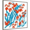30" x 30" Red Snowdrops by Jenny Frean Framed Canvas Wall Art Print - Amanti Art - 2 of 4