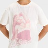Girls' Sabrina Carpenter Oversized Short Sleeve Graphic T-Shirt - White - 2 of 4