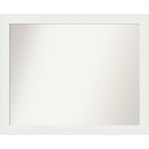 32" x 26" Non-Beveled Vanity White Narrow Bathroom Wall Mirror - Amanti Art: Modern Rectangle, Wall Mount - 1 of 4