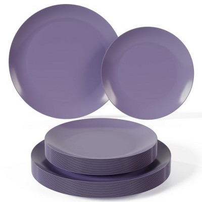 Smarty Had A Party Purple Flat Rounded Square Disposable Plastic Wedding  Value Set (60 Settings) : Target