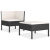 vidaXL 2 Piece Patio Lounge Set with Cushions Poly Rattan Black - 2 of 4
