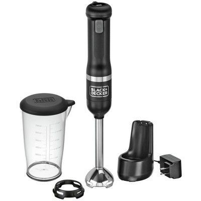 BLACK+DECKER 3-in-1 Immersion Blender, 200W, 2-Speed, Black - Blenders &  Food Processors