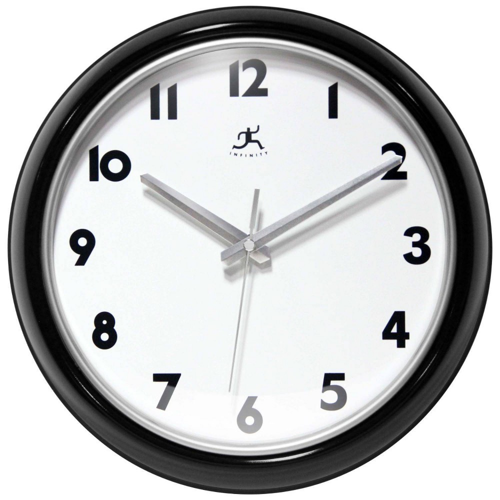 Photos - Wall Clock 12" Lux  Black/Silver - Infinity Instruments