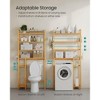 Over The Toilet Storage Shelf with Toilet Paper Holder, Bamboo Bathroom Organizer with Adjustable Shelves, 4 Hooks, Space-Saving Storage Rack - 2 of 4