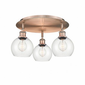 Athens - 3 Light Flush Mount In Industrial Style-8.63 Inches Tall and 17.75 Inches Wide - 1 of 1