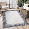 9x12 Rugs Washable Non-Slip - Large Modern Abstract Area Rug for Living Room, Ultra Soft Low Pile Carpet, Stain Resistant Foldable Floor Cover Gray - 2 of 4