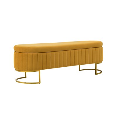 Bernardo Modern Tufted Storage Bench with Metal Legs|ARTFUL LIVING DESIGN