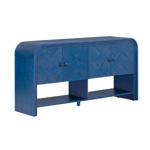 Gulches Versatile Console Table - Woven Wood Slats, Solid Wood Veneer, for Entryway, Living Room - 1 of 4