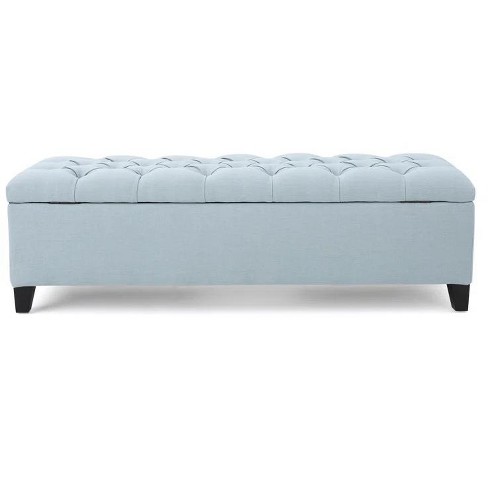Nicbex Storage Ottoman Bench For Bedroom 17.5 Inch Wide Modern Storage Bench With Pressure Hinges ottoman For Living Room bedroom entryway blue Target