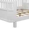 TopComfy Beds Full Size Wood Platform Bed Frame Low Profile Full Bed with Rails Sturdy Wood Build Rails for Kids, White, 69.48"*17.91"*7.48" - 3 of 4