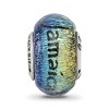 Black Bow Jewelry Jamaica & Palm Tree Orange Dichroic Glass & Sterling Silver Bead Charm - 3 of 4