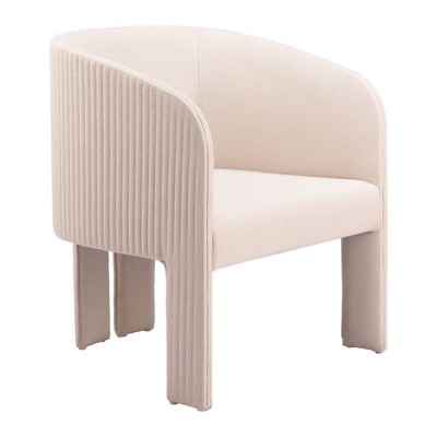 HomeRoots 25" Beige Upholstered Arm Chair