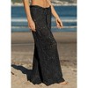Imily Bela Womens Sheer Mesh Crochet Beach Pants High Waisted Wide Leg Drawstring Coverup - 2 of 4