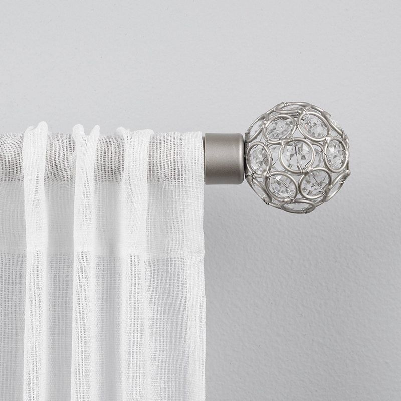 Rings 1" Curtain Rod and Coordinating Finial Set - Exclusive Home, 1 of 8
