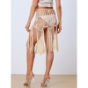 Allegra K Women's Crochet Summer Beach Swimsuit Tassel Cover-Up Skirt - 4 of 4